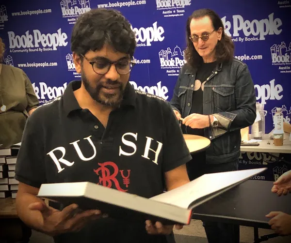 Babul with Geddy Lee at Book People Austin